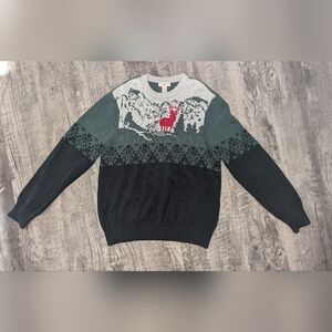Dockers Gray and Black Sweater with Red Deer
